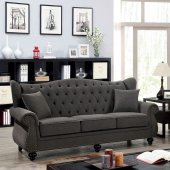 Ewloe Sofa & Loveseat SetCM6572DG in Dark Gray Linen Fabric