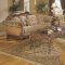 Cherry Brown Full Leather Royal Sofa & Loveseat Set w/Rolled Arm