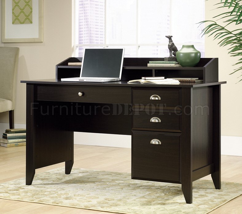 Jamocha Wood Finish Modern Home Office Desk - Click Image to Close