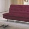 Brown Microfiber Modern Sofa Bed Convertible w/Chrome Legs