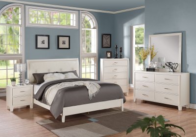 Tyler Bedroom 5Pc Set in White by Acme w/Optional Casegoods