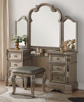 Northville Vanity 26940 Antique Silver by Acme w/Optional Stool [AMVA-26940 Northville]