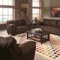 Brown Micro Suede Contemporary Living Room w/Wooden Legs