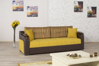 Divan Deluxe Signature Sofa Bed in Mustard Fabric by Casamode