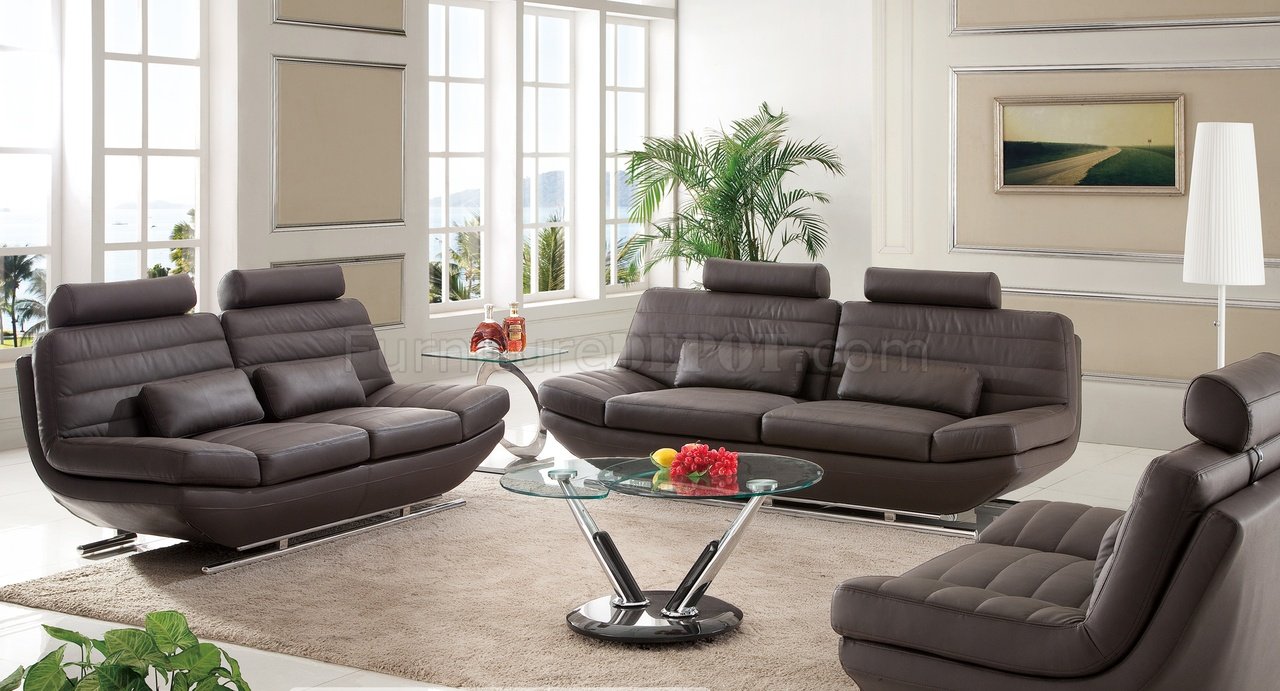 S818C Sofa in Chocolate Italian Leather by Pantek w/Options - Click Image to Close