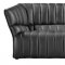 Black Leatherette Stylish Living Room Sofa With Line Details