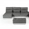 Panorama Sectional Sofa in Grey Fabric & White Leather by VIG