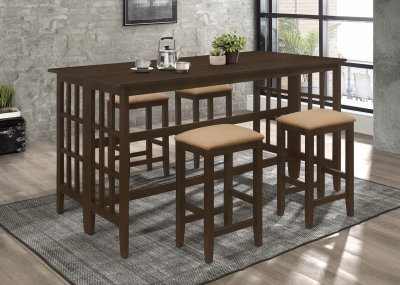 Carmina Counter Ht 5Pc Dining Room Set 193478 Brown by Coaster