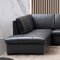 Jaden Sectional Sofa & Ottoman in Gray Leather