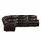 Tavin Motion Sectional Sofa 52545 in Espresso Leather-Aire Match