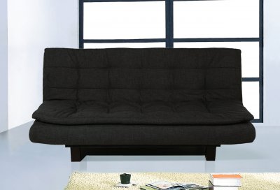 Graphite Blue Fiber Fabric Sofa Bed W/Removable Top Cover