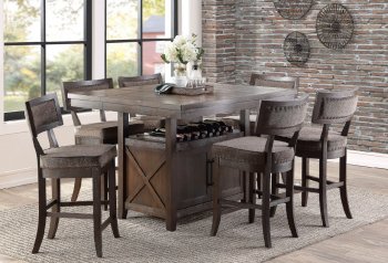 Oxton 5Pc Counter Ht Dining Set 5655-36 -Dark Cherry-Homelegance [HEDS-5655-36-Oxton]