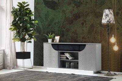 Ethan Media Console in Silver by Dimplex