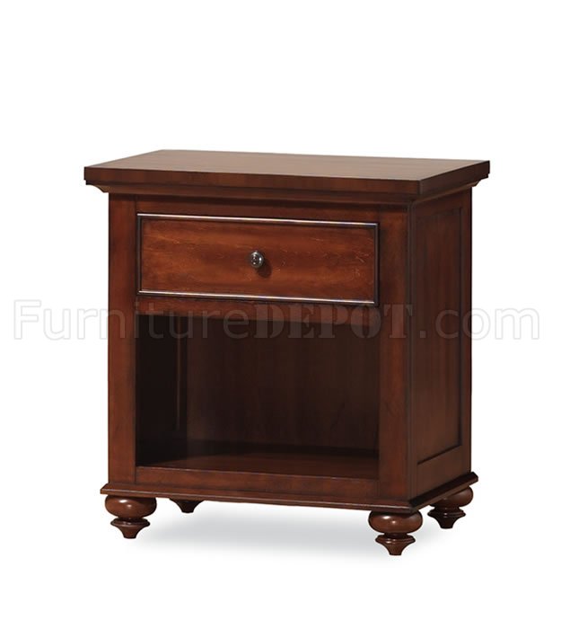 Espresso Finish Contemporary Nightstand With One Drawer - Click Image to Close