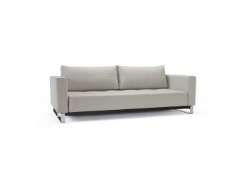 Cassius Sofa Bed in Natural Tone by Innovation w/Chromed Legs [INSB-Cassius D.E.L-527]
