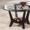 Brown Cherry Coffee Table & End Tables 3PC Set w/Clear Glass Top