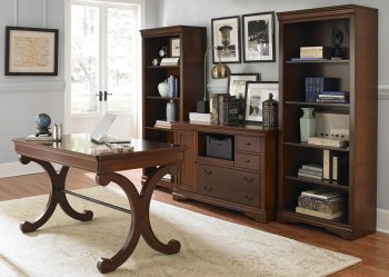 Brookview 2pc Office Desk Set 378-HO in Rustic Cherry by Liberty [LFOD-378-HO-CDS-Brookview]