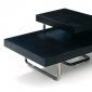 Cappuccino Finish Contemporary Coffee Table With Metal Legs