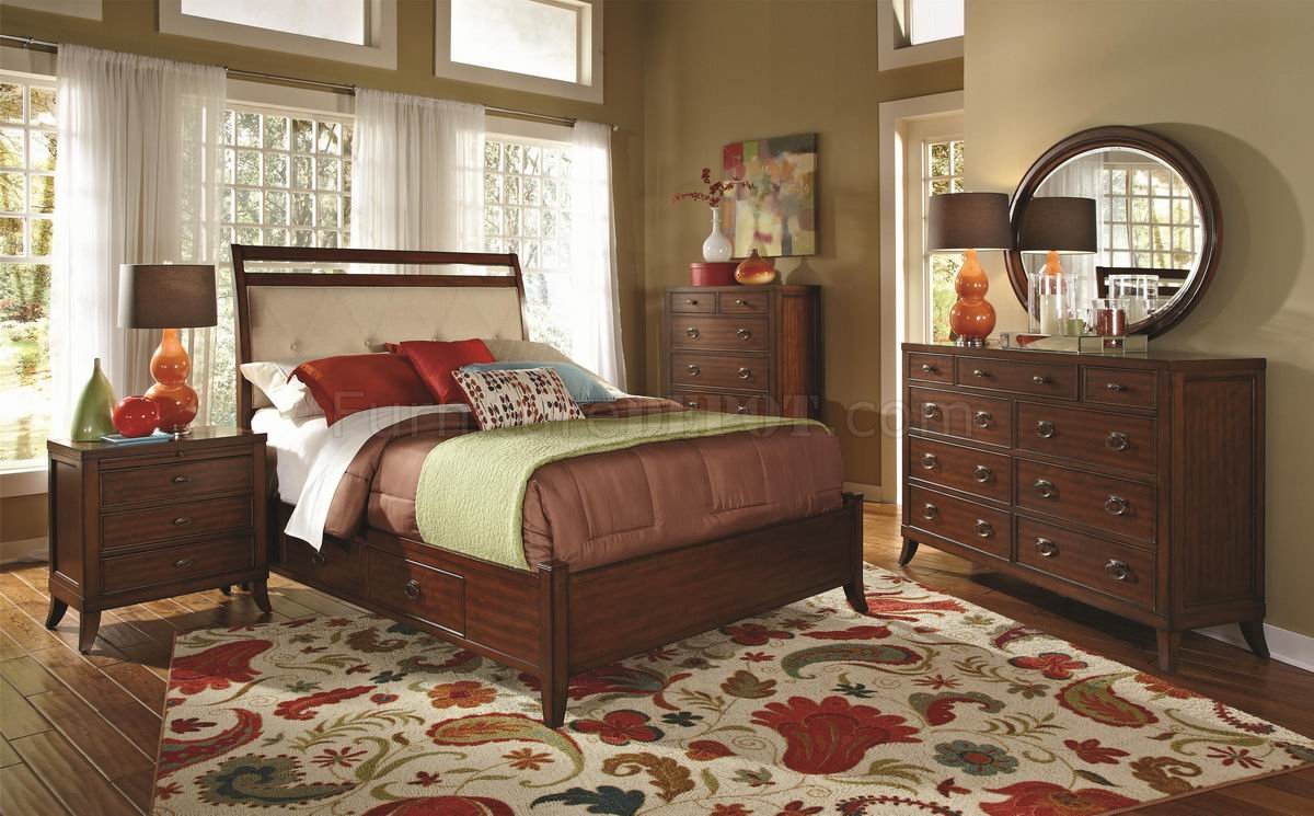 Rich Cherry Finish Ortiz Modern Bedroom w/Options By Coaster - Click Image to Close