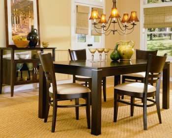 Low Sheen Espresso Casual Dining Room Table w/Options [HEDS-628-Levita]