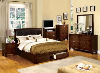 CM7066 Enrico III Bedroom Set in Cherry w/Platform Bed & Options [FABS-CM7066 Enrico III]