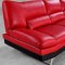 Red Leather Modern Sectional Sofa w/Black Base