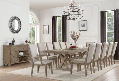 Rocky Dining Table 72860 in Gray Oak by Acme w/Options