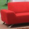 Red Fabric Modern 3PC Living Room Set w/Stainless Steel Legs