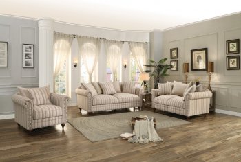 Hadleyville Sofa 8455 in Stripe Fabric by Homelegance w/Options [HES-8455 Hadleyville]