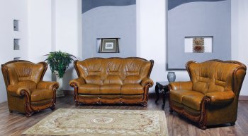 100 Sofa in Genuine Leather by ESF w/Optional Loveseat [EFS-100-Sofa]