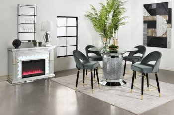 Ellie Counter Ht Table 115568 by Coaster w/Optional Gray Stools [CRDS-115558-192549 Ellie]