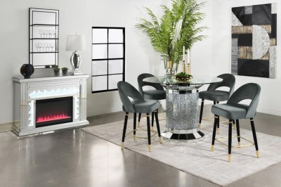 Ellie Counter Ht Table 115568 by Coaster w/Optional Gray Stools