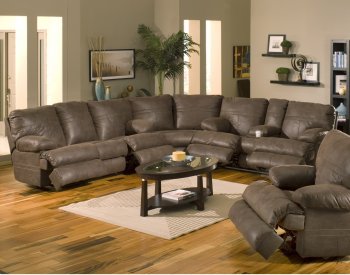 Chocolate Faux Leather Fabric Modern Ranger Sectional Sofa [CNSS-379 Ranger Chocolate]