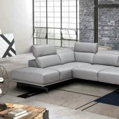 Davenport Sectional Sofa in Light Gray Leather by J&M