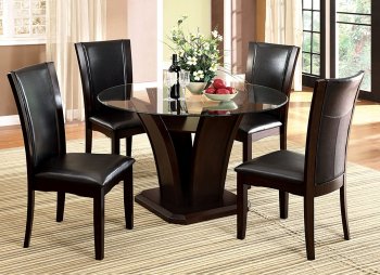 CM3710RT Dining Table in Dark Cherry w/Optional Black Chairs [FADS-CM3710RT Black]