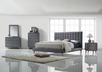 Valda Bedroom Set 5Pc 24520 in Light Gray Fabric by Acme [AMBS-24520-Valda]