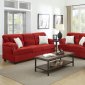 F7918 Sofa, Loveseat & Chair Set in Red Fabric by Poundex