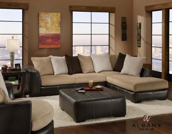 Two-Tone Modern San Marino Sectional Sofa w/Optional Items [ALSS-348 San Marino Mocha]