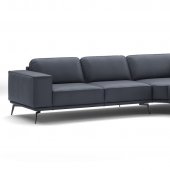 Manhattan Sectional Sofa in Dark Gray Leather by ESF
