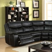 Gatria Reclining Sectional Sofa CM6982 in Black Leatherette