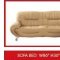 Beige Leather Sofa & Loveseat Modern Living Room Set