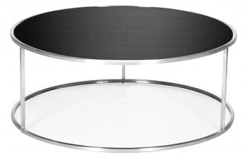 Modern Tempered Glass Top Coffee Table w/Stainless Steel Legs [ZMCT-Rondo]