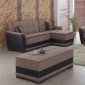 Two-Tone Brown Treated Microfiber Contemporary Sectional Sofa