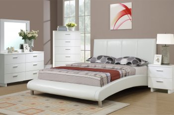 F9241 Bedroom Set by Boss in White w/Leatherette Upholstered Bed [PXBS-F9241]