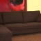 Dark Purple Fabric Sectional Sofa