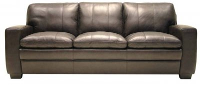 Dark Chocolate Full Leather Modern Living Room Sofa
