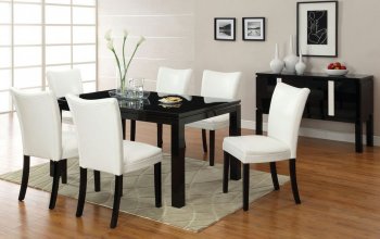CM3176BK-T Lamia I Black Dining Table w/Optional White Chairs [FADS-CM3176BK-T Lamia I White]