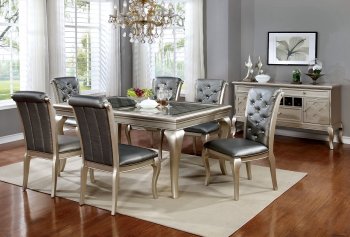 Amina CM3219T-66 5Pc Dining Room Set in Champagne w/Options [FADS-CM3219T-66-Amina]