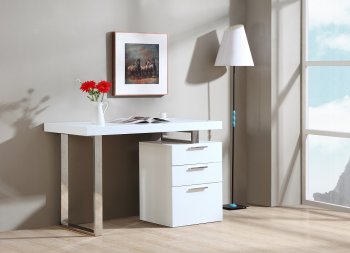 Vienna Modern Office Desk in White Gloss by J&M [JMOD-Vienna]