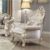 Gorsedd Chair 52442 in Fabric & Antique White by Acme w/Options